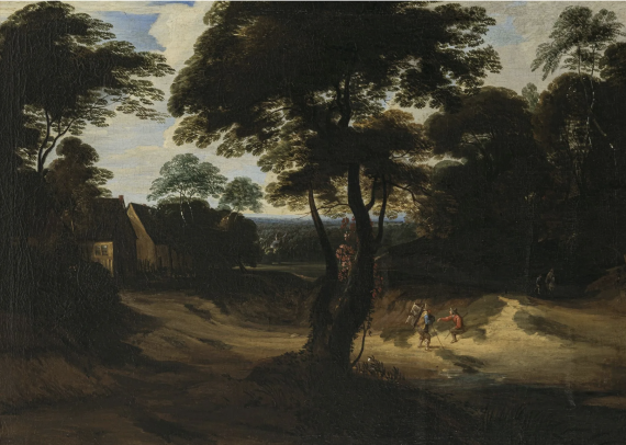 High Tree in a Glade near a Village