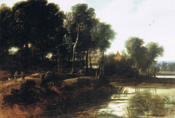 Forest Landscape with Ponds