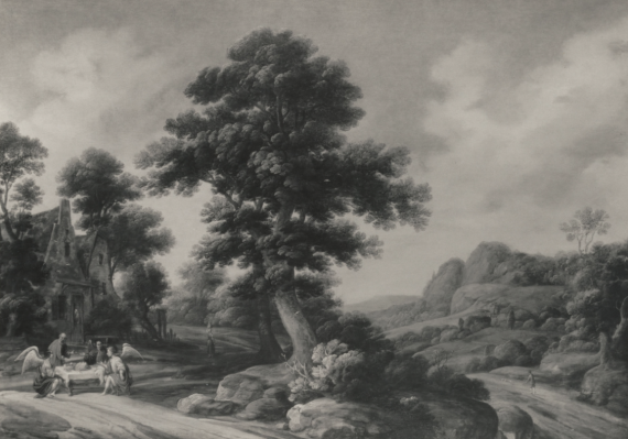Landscape with Sitting Angels