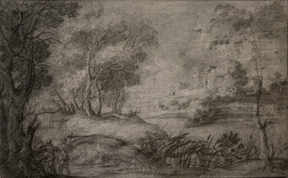 Forest Landscape with Figures and a Ruin in the Distance