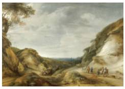 Work 183: Hilly Landscape with Carts and Riders