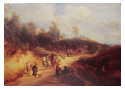 Work 270: Undulating Landscape Scene with Travellers 