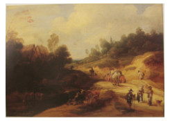Work 507: Undulating Landscape Scene with Travellers 