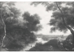 Work 6559: Wooded River Landscape with Hunters and Ducks