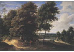 Work 8014: Wooded Landscape with Travellers on a Path