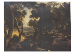 Work 8017: An Extensive Wooded Landscape with a Figure on a Grey Horse