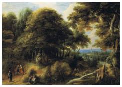 Work 8022: Wooded landscape with figures