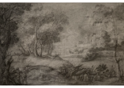 Work 8075: Forest Landscape with Figures and a Ruin in the Distance